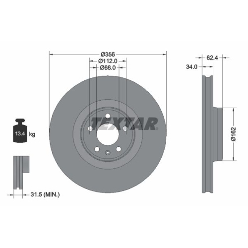 TEXTAR Bremsscheibe PRO+