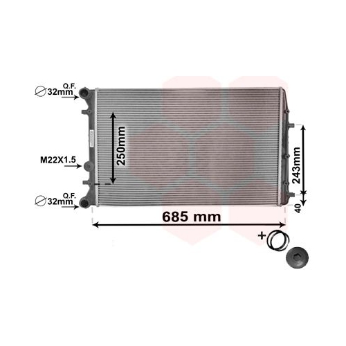 VAN WEZEL Kühler, Motorkühlung *** IR PLUS ***