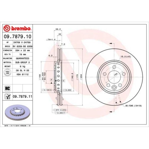 BREMBO Bremsscheibe PRIME LINE - UV Coated