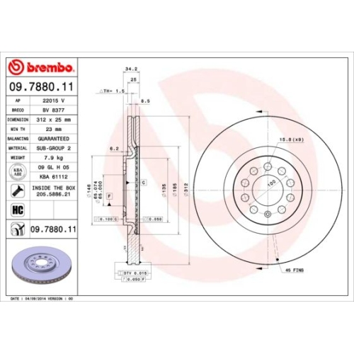 BREMBO Bremsscheibe PRIME LINE - UV Coated