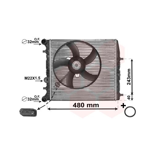 VAN WEZEL Kühler, Motorkühlung *** IR PLUS ***
