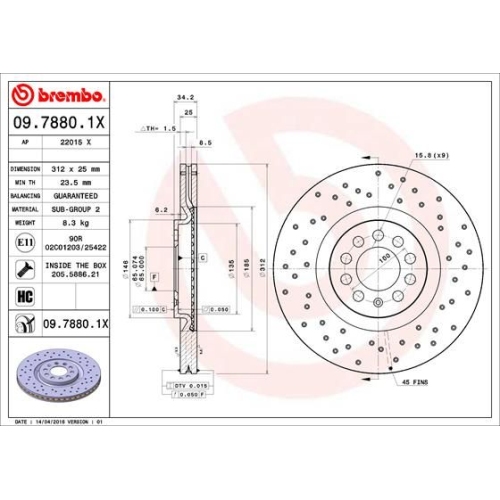 BREMBO Bremsscheibe XTRA LINE - Xtra