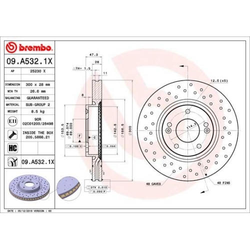 BREMBO Bremsscheibe XTRA LINE - Xtra