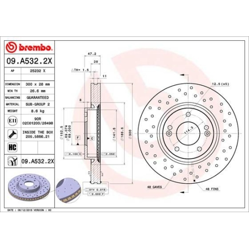 BREMBO Bremsscheibe XTRA LINE - Xtra