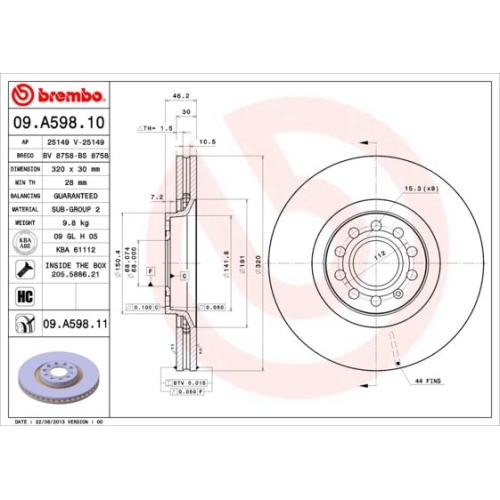 BREMBO Bremsscheibe PRIME LINE - UV Coated