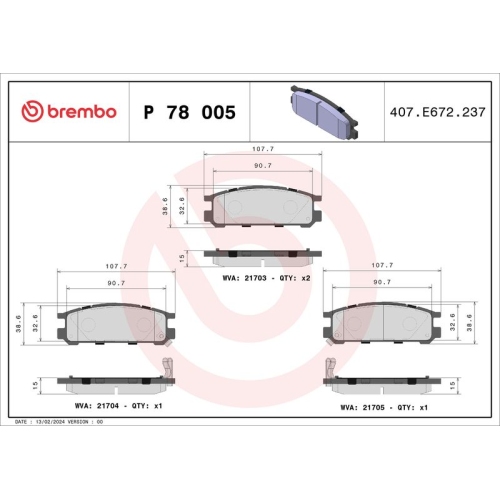 BREMBO Bremsbelagsatz, Scheibenbremse PRIME LINE