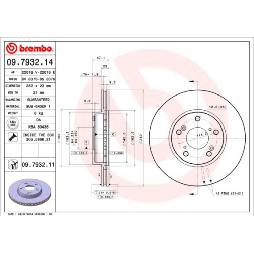 BREMBO Bremsscheibe PRIME LINE - UV Coated