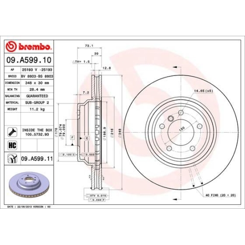 BREMBO Bremsscheibe PRIME LINE - UV Coated