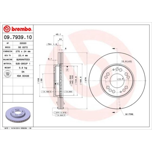 BREMBO Bremsscheibe PRIME LINE