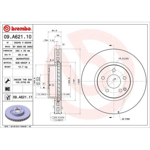 BREMBO Bremsscheibe PRIME LINE - UV Coated