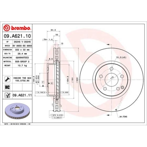 BREMBO Bremsscheibe PRIME LINE - UV Coated