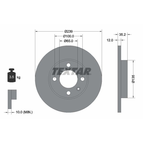 TEXTAR Bremsscheibe PRO