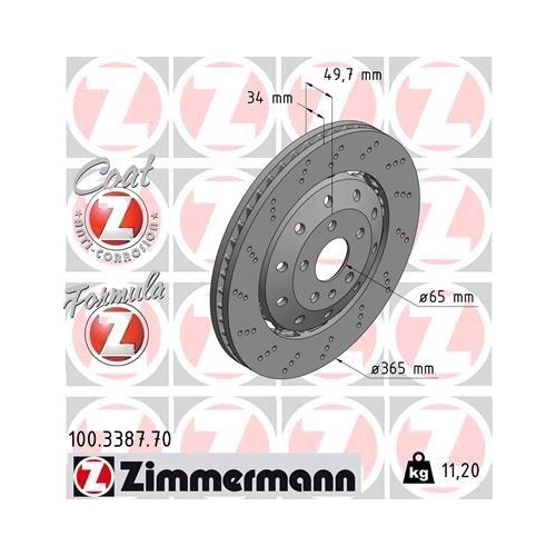 ZIMMERMANN Bremsscheibe FORMULA Z