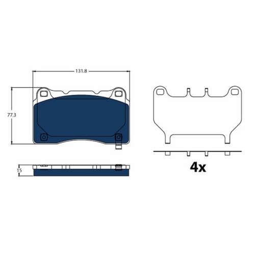 TRW Bremsbelagsatz, Scheibenbremse ELECTRIC BLUE