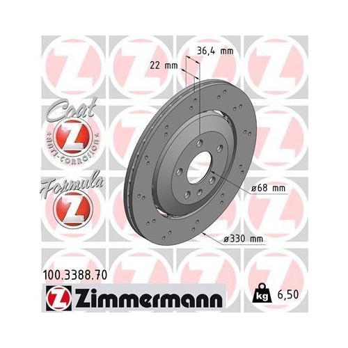 ZIMMERMANN Bremsscheibe FORMULA Z