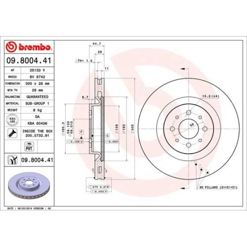 BREMBO Bremsscheibe PRIME LINE - UV Coated