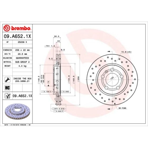 BREMBO Bremsscheibe XTRA LINE - Xtra