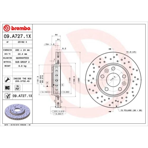 BREMBO Bremsscheibe XTRA LINE - Xtra