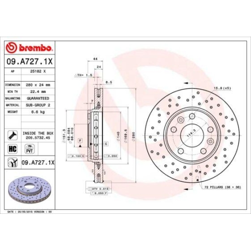 BREMBO Bremsscheibe XTRA LINE - Xtra