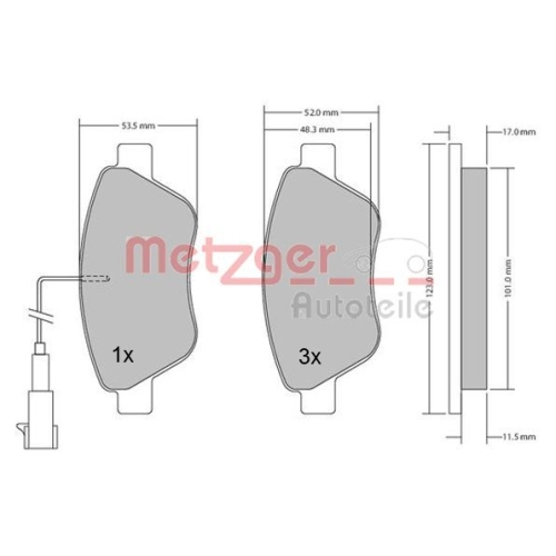 METZGER Bremsbelagsatz, Scheibenbremse