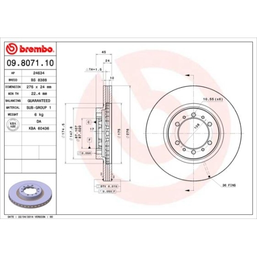 BREMBO Bremsscheibe PRIME LINE - UV Coated