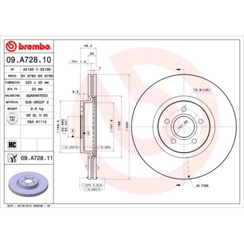 BREMBO Bremsscheibe PRIME LINE - UV Coated