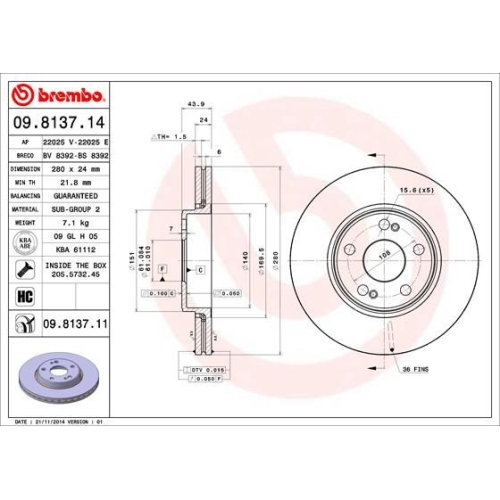 BREMBO Bremsscheibe PRIME LINE - UV Coated