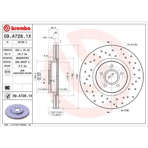 BREMBO Bremsscheibe XTRA LINE - Xtra