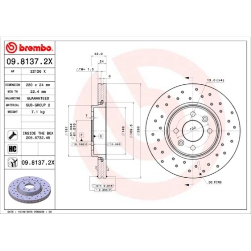 BREMBO Bremsscheibe XTRA LINE - Xtra