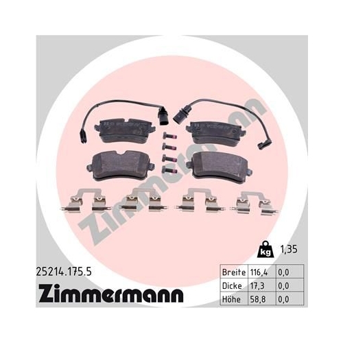 ZIMMERMANN Bremsbelagsatz, Scheibenbremse