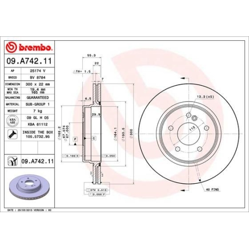 BREMBO Bremsscheibe PRIME LINE - UV Coated