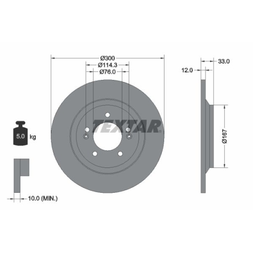 TEXTAR Bremsscheibe PRO