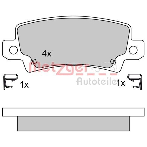 METZGER Bremsbelagsatz, Scheibenbremse