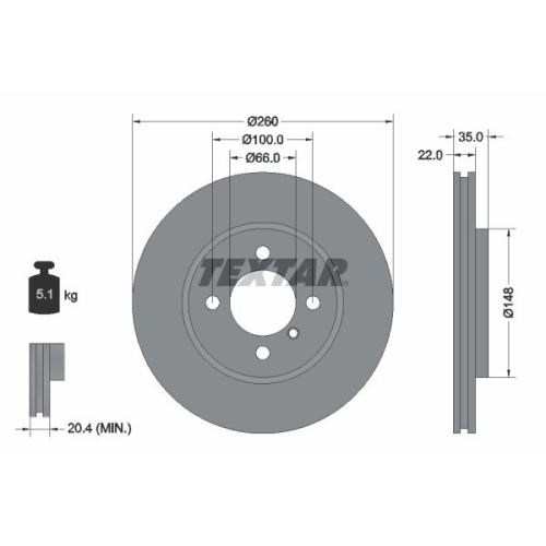 TEXTAR Bremsscheibe PRO