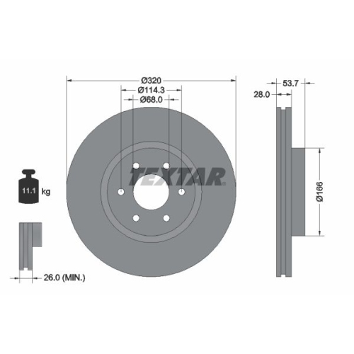 TEXTAR Bremsscheibe PRO