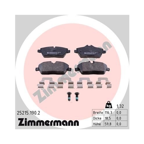 ZIMMERMANN Bremsbelagsatz, Scheibenbremse