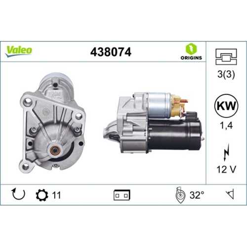 VALEO Starter VALEO ORIGINS NEW OE TECHNOLOGIE