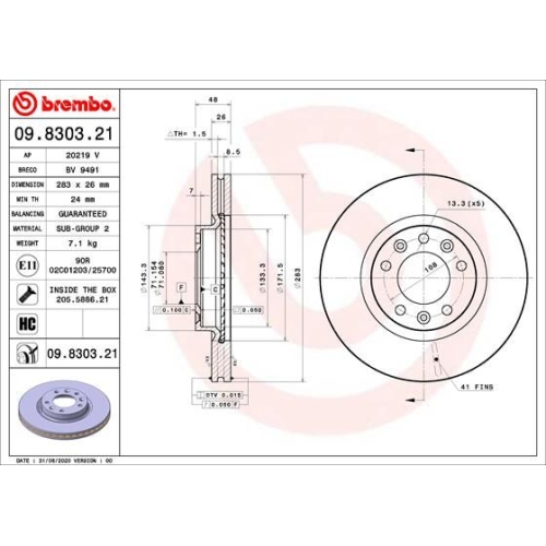 BREMBO Bremsscheibe PRIME LINE - UV Coated