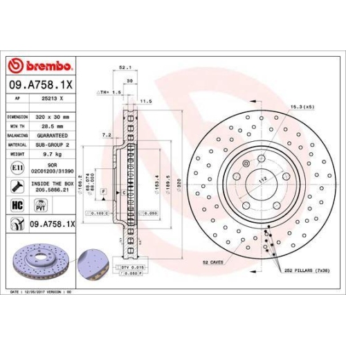 BREMBO Bremsscheibe XTRA LINE - Xtra