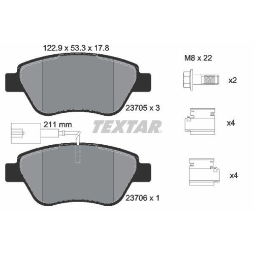 TEXTAR Bremsbelagsatz, Scheibenbremse Q+