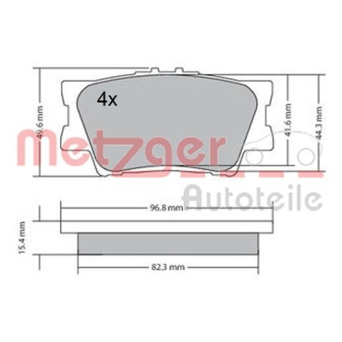METZGER Bremsbelagsatz, Scheibenbremse GREENPARTS