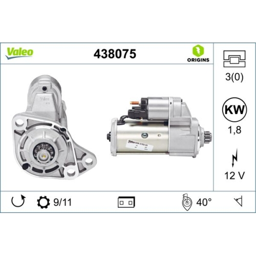 VALEO Starter VALEO ORIGINS NEW OE TECHNOLOGIE