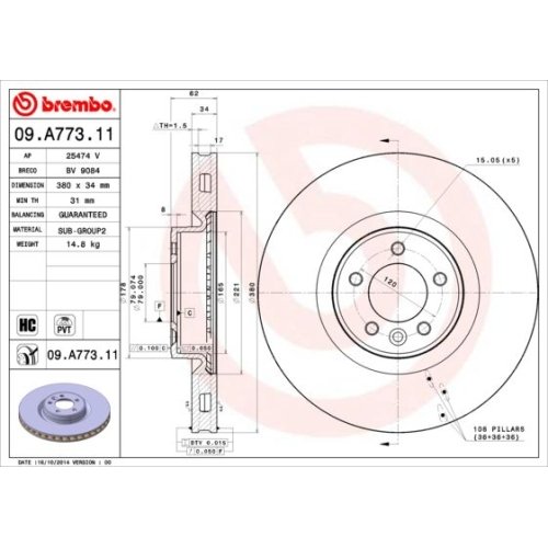 BREMBO Bremsscheibe PRIME LINE - UV Coated