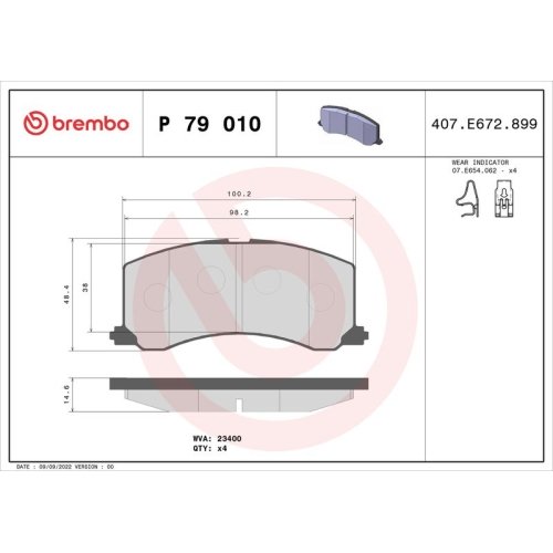 BREMBO Bremsbelagsatz, Scheibenbremse PRIME LINE