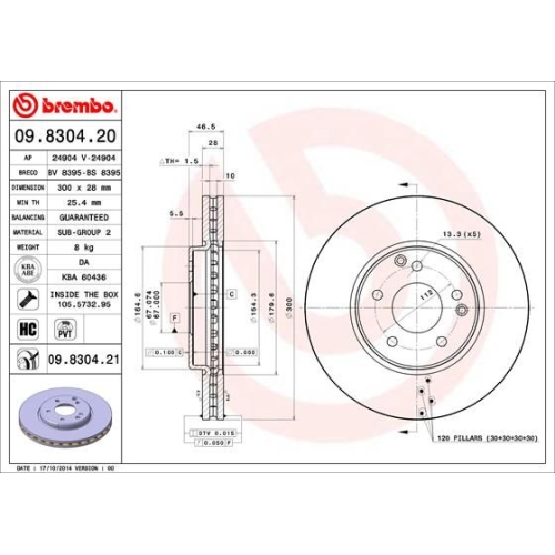 BREMBO Bremsscheibe PRIME LINE - UV Coated