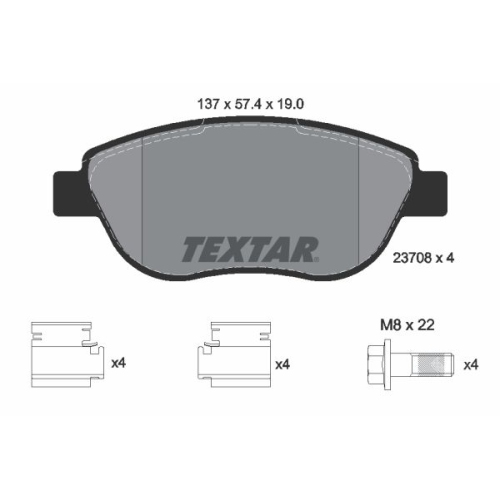 TEXTAR Bremsbelagsatz, Scheibenbremse Q+