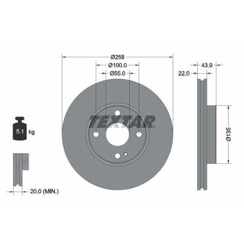 TEXTAR Bremsscheibe PRO