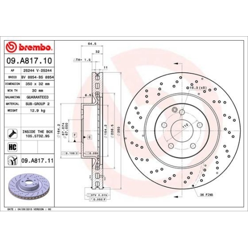 BREMBO Bremsscheibe PRIME LINE - UV Coated