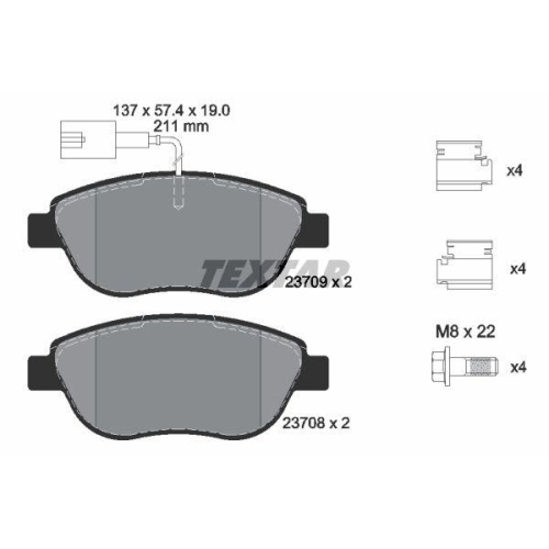 TEXTAR Bremsbelagsatz, Scheibenbremse Q+