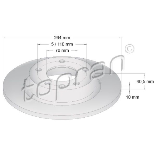 TOPRAN Bremsscheibe COATED